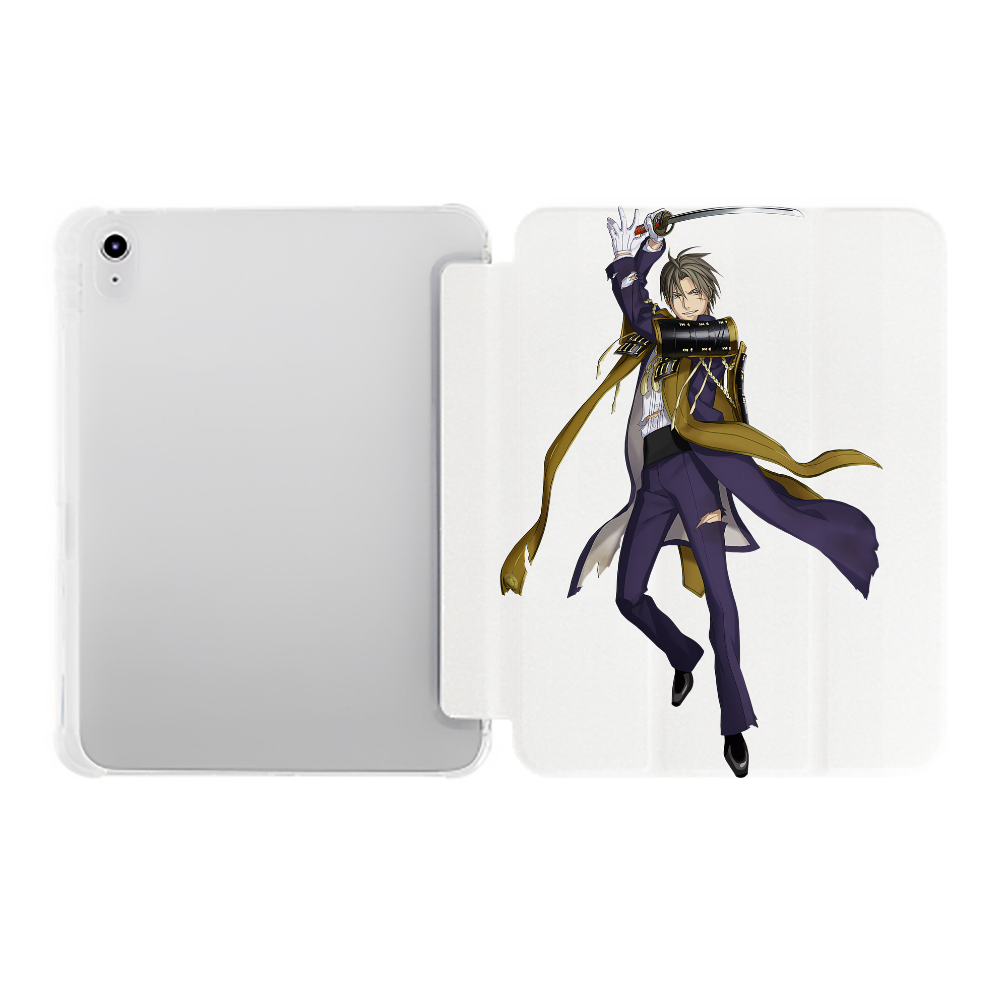 （画像用） 刀剣乱舞 Touken Ranbu IPad ケース ペン収納付き 三つ折りスタンド PUレザー×シリコン 対応機種9.5/10.5/10.9インチ